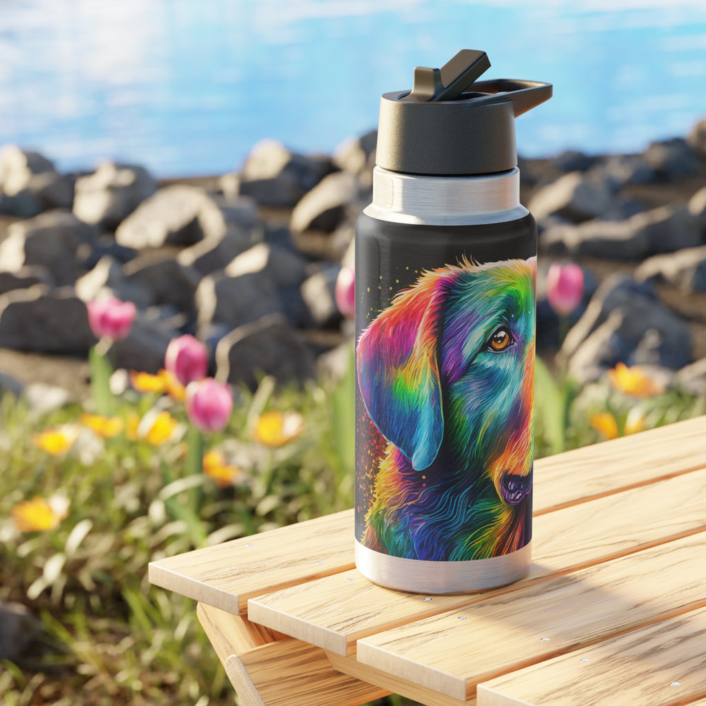 Colorful Labrador Dog 32oz Tumbler – Rainbow Pet Art Stainless Travel Bottle