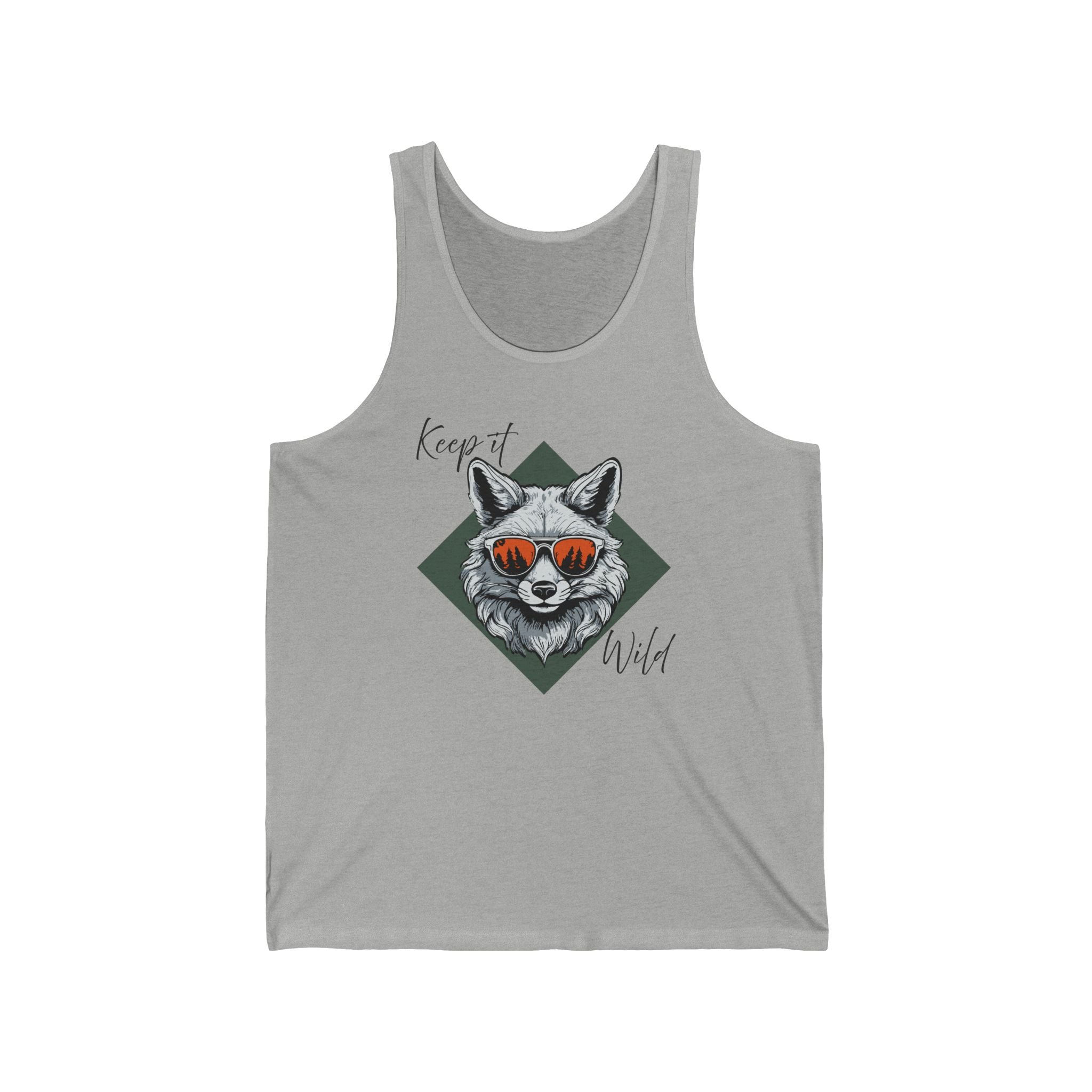 Keep It Wild Fox Tank Top — Retro Sunglasses Graphic Tank