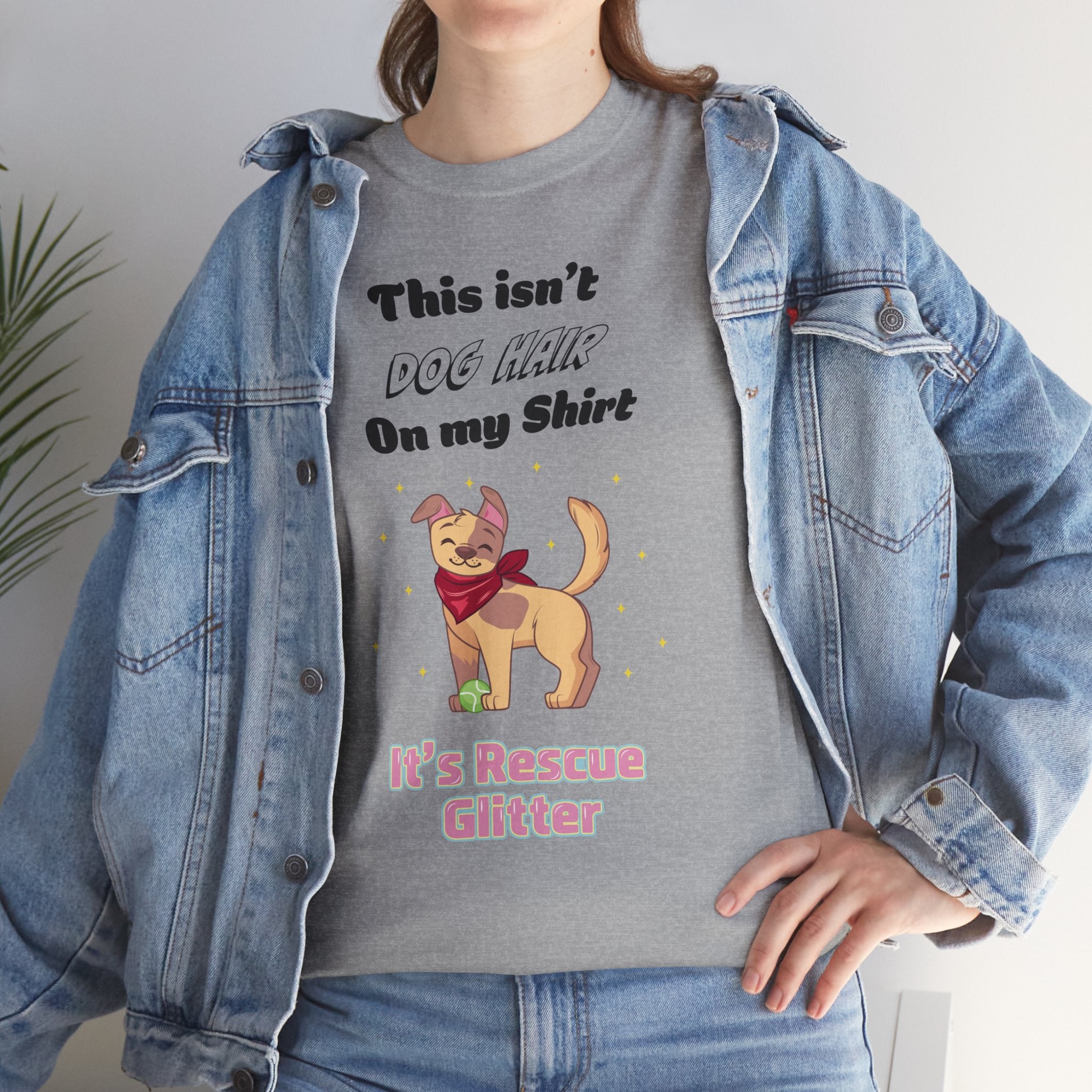 Rescue Glitter Dog T‑Shirt — Cute Shelter Dog Rescue Tee