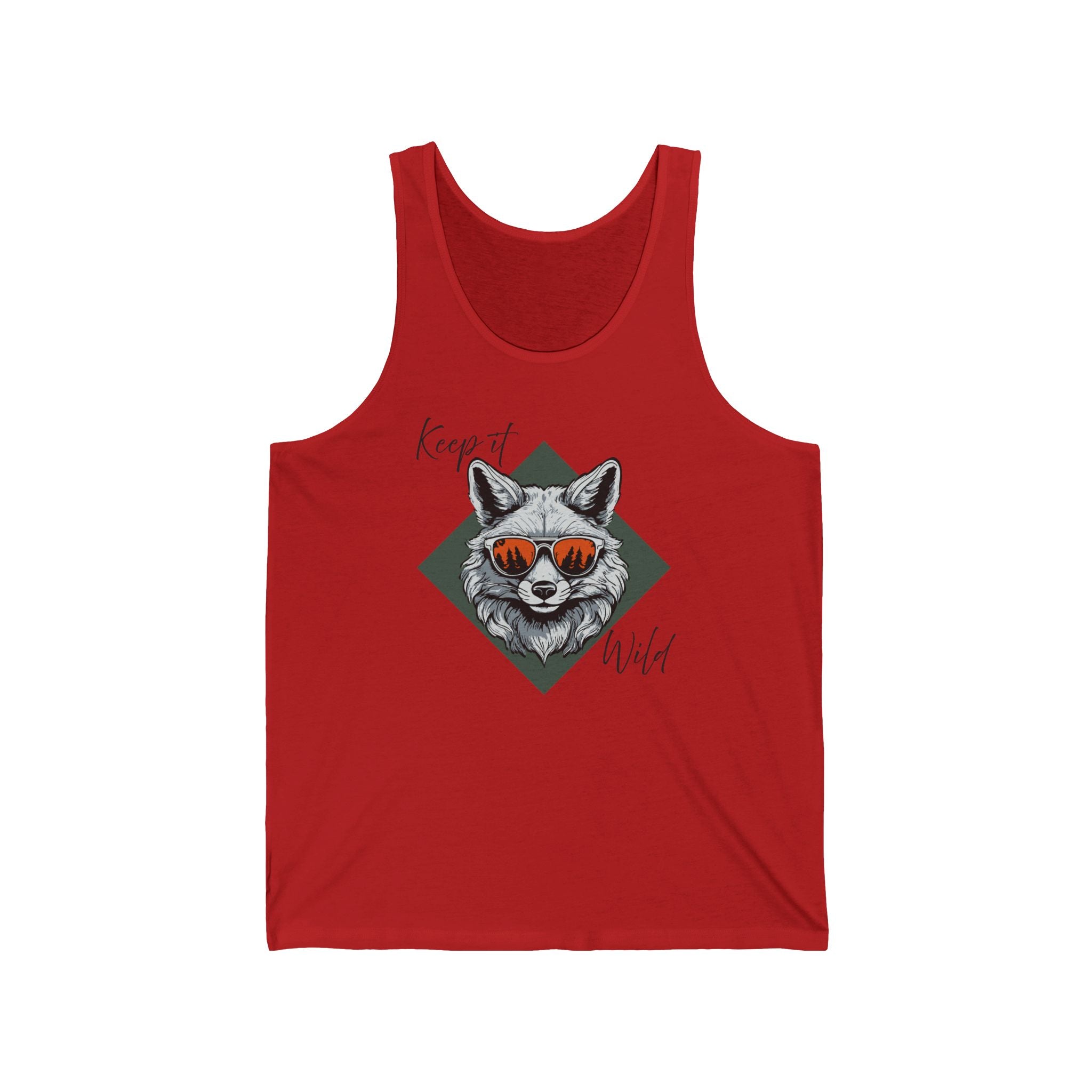 Keep It Wild Fox Tank Top — Retro Sunglasses Graphic Tank