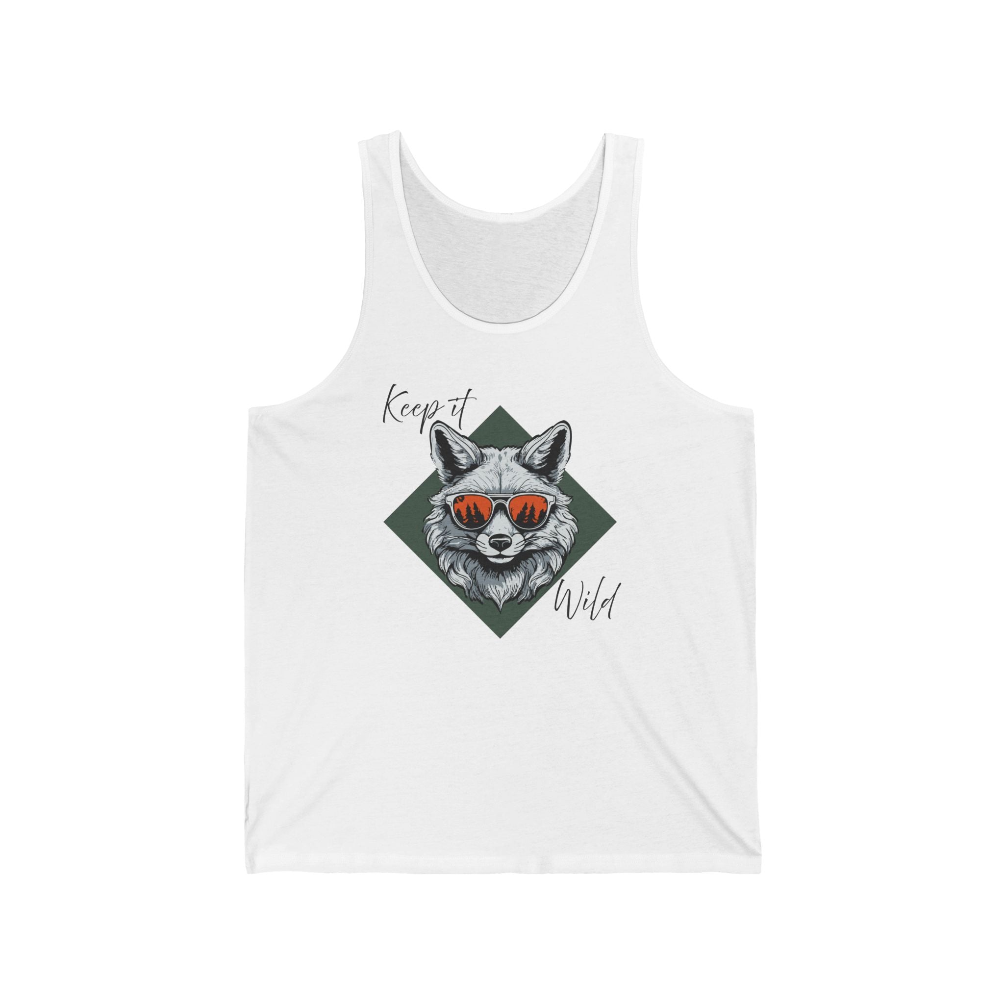 Keep It Wild Fox Tank Top — Retro Sunglasses Graphic Tank