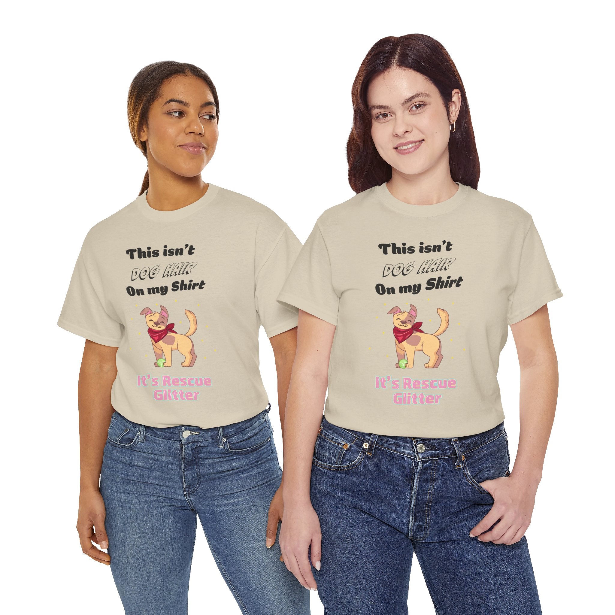 Rescue Glitter Dog T‑Shirt — Cute Shelter Dog Rescue Tee