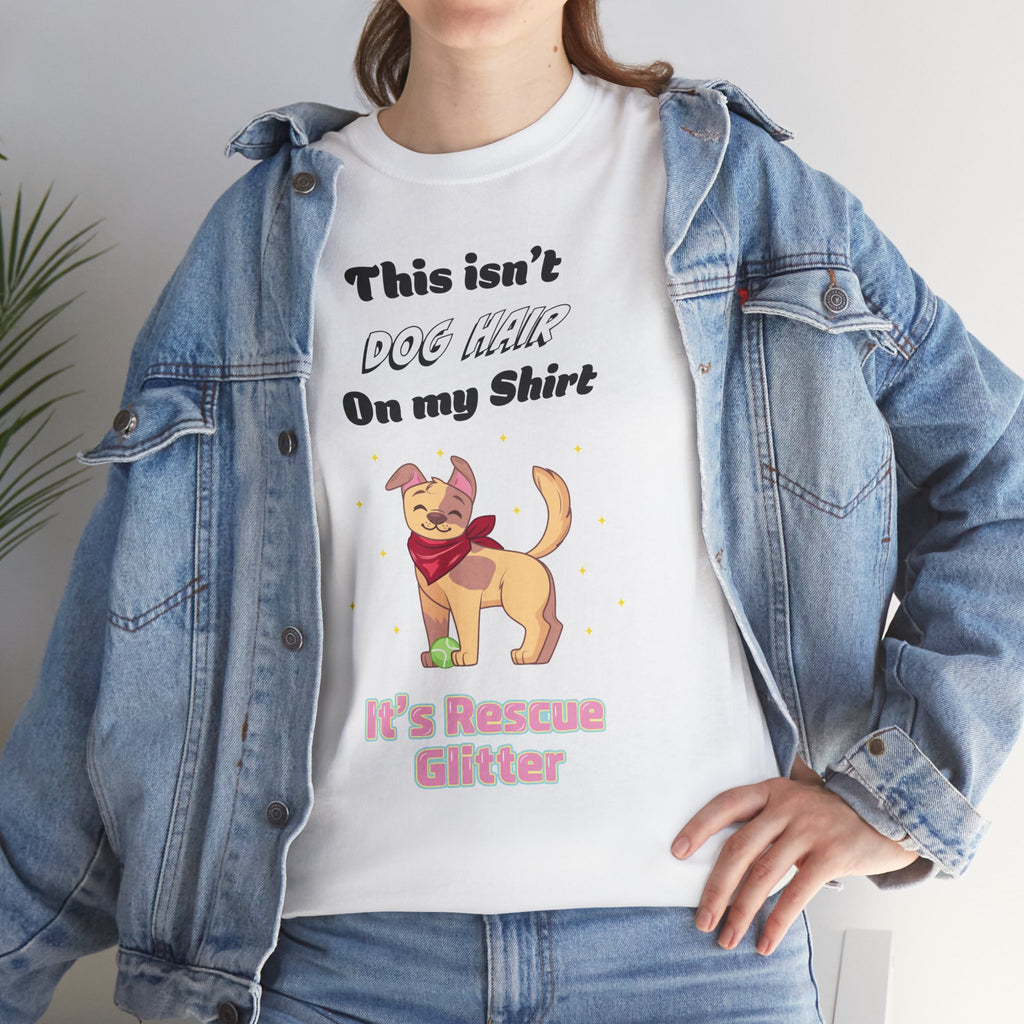 Rescue Glitter Dog T‑Shirt — Cute Shelter Dog Rescue Tee