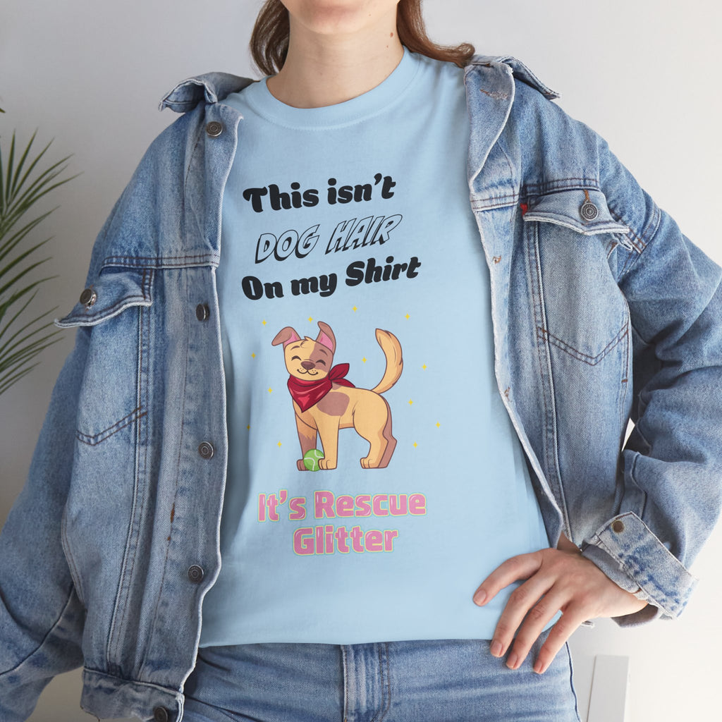 Rescue Glitter Dog T‑Shirt — Cute Shelter Dog Rescue Tee