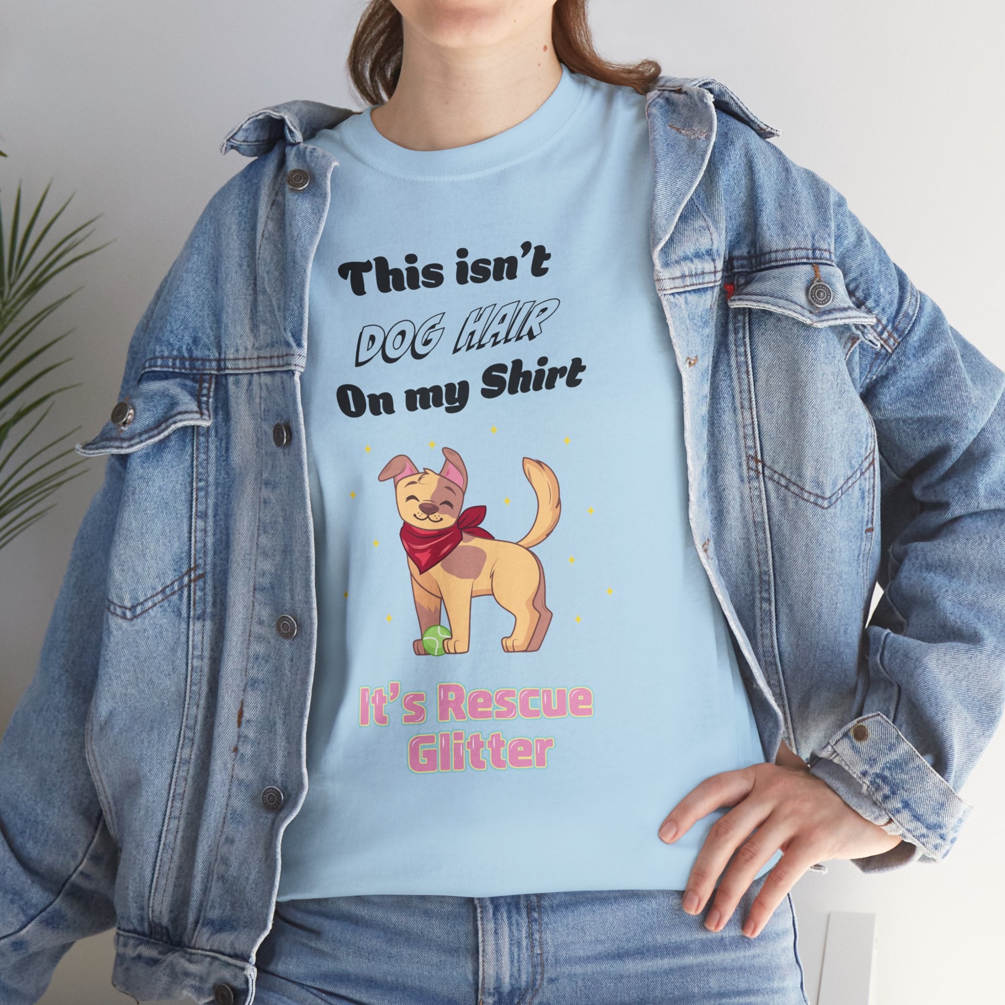 Rescue Glitter Dog T‑Shirt — Cute Shelter Dog Rescue Tee