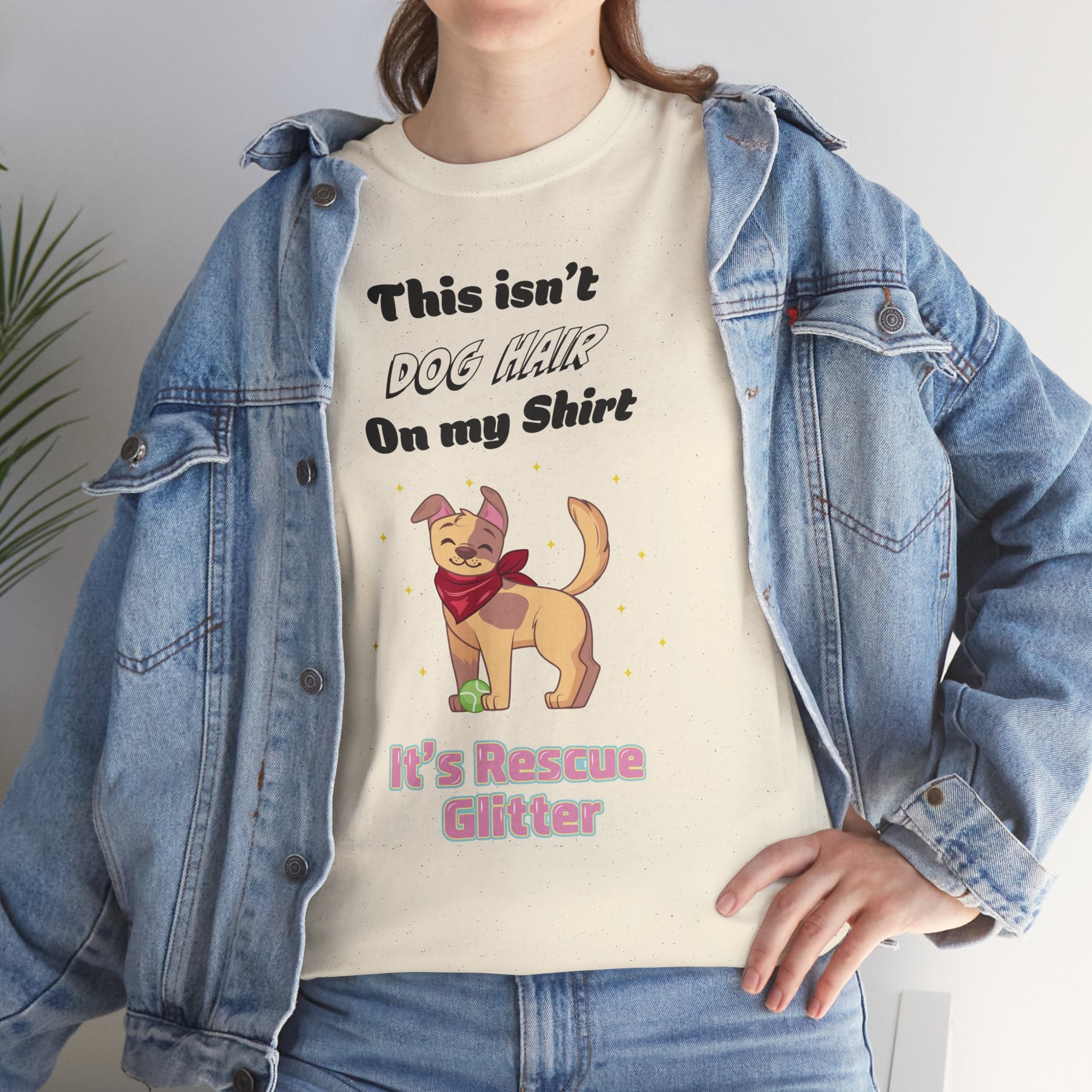 Rescue Glitter Dog T‑Shirt — Cute Shelter Dog Rescue Tee