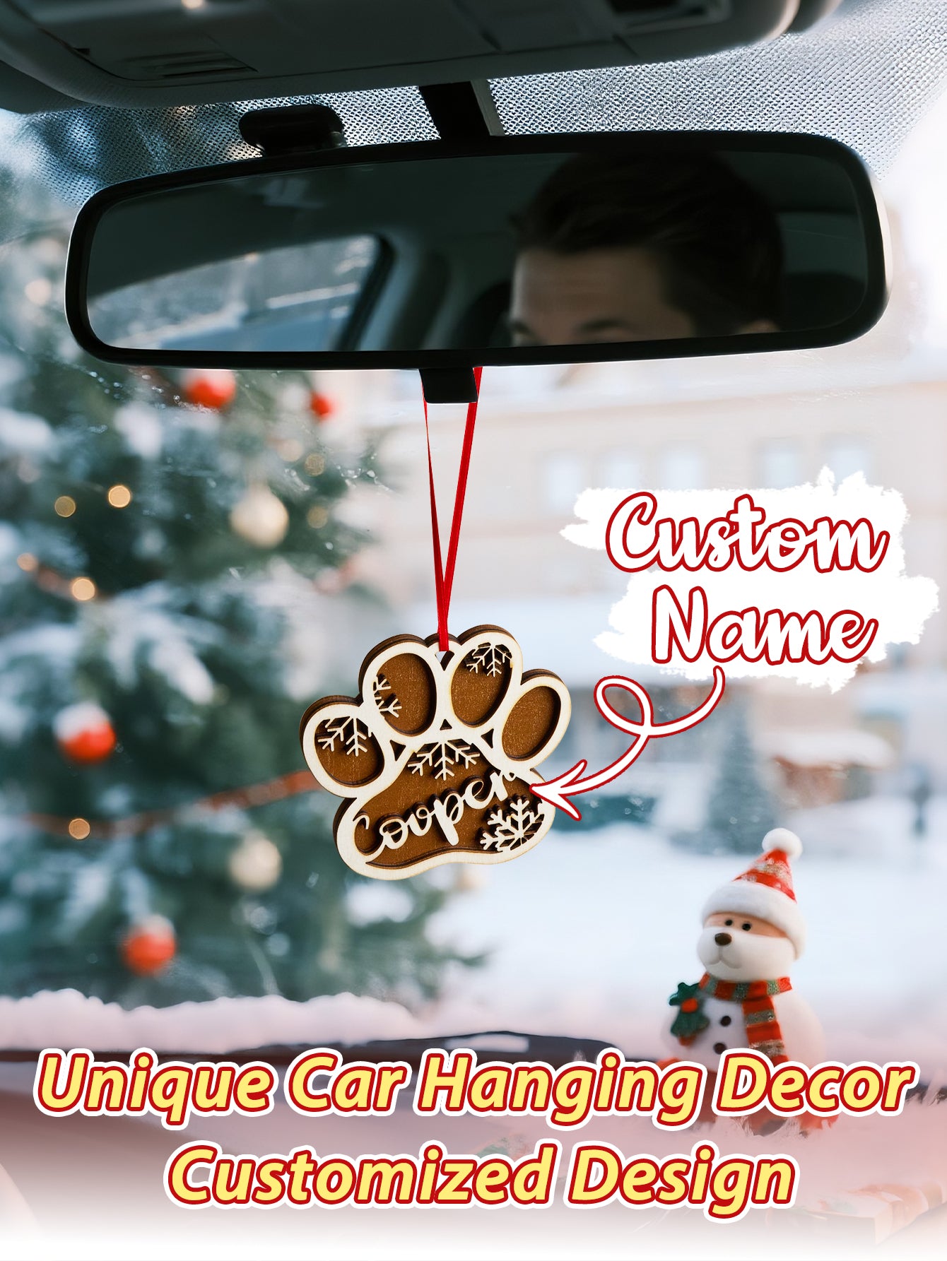 Personalized Dog Paw Snowflake Ornament