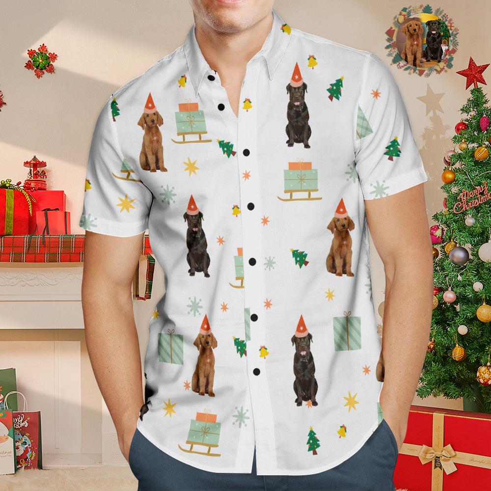 Custom Face Hawaiian Shirt Funny Pet's Photo Christmas Shirt Gift