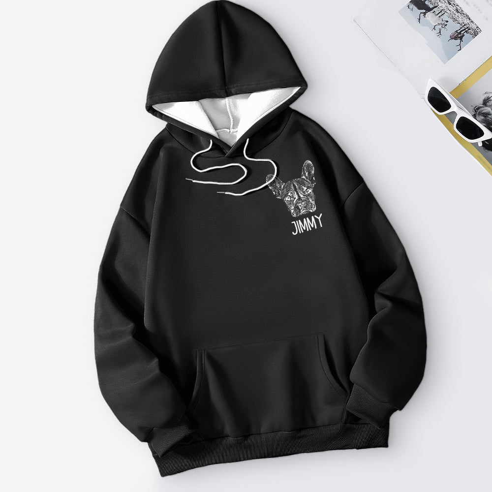 Personalized Pet Portrait Hoodie Custom Pet Sweatshirt Gift for Pet Lovers