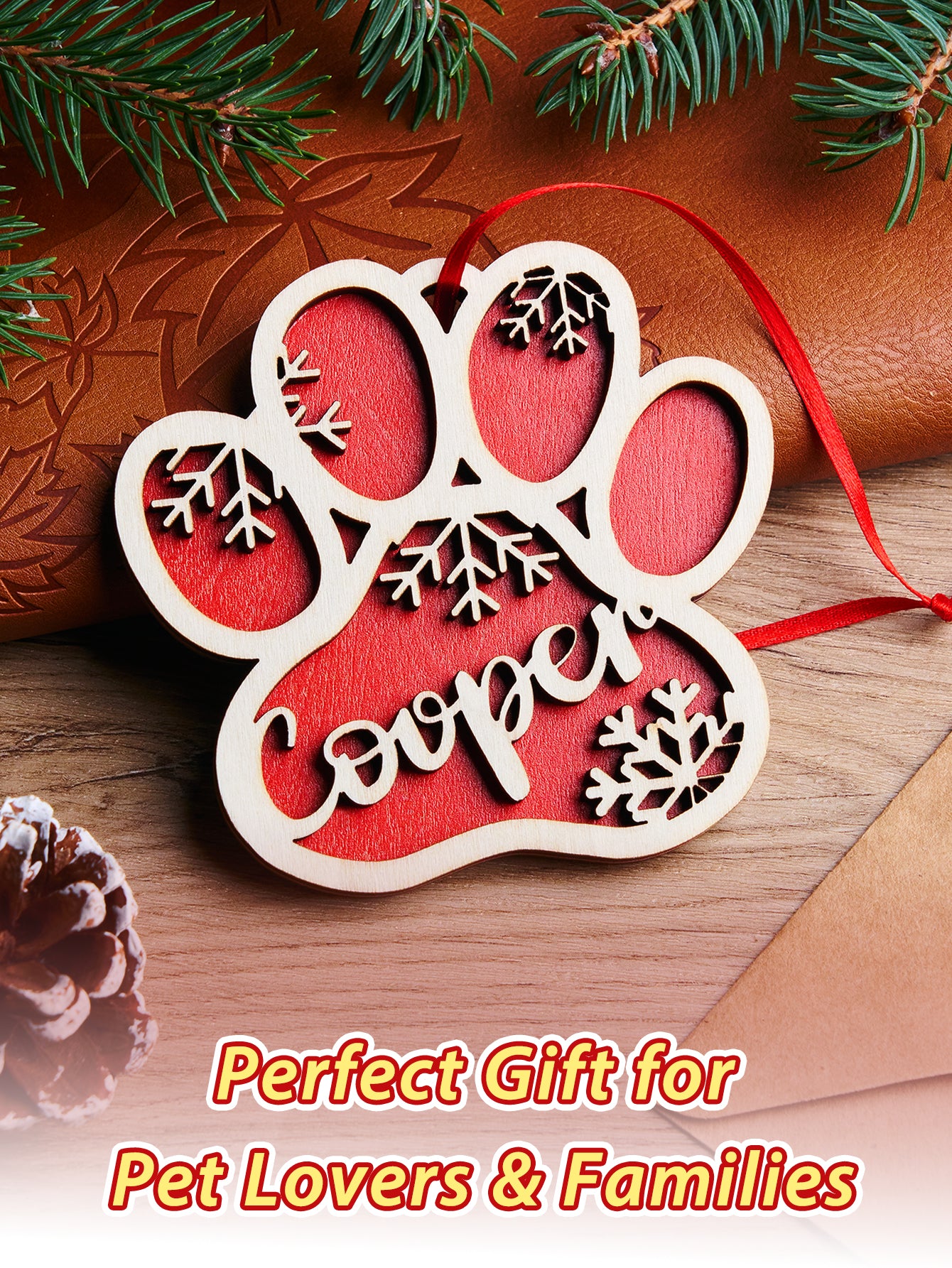 Personalized Dog Paw Snowflake Ornament